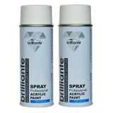 Pachet 2 x Vopsea Acrilica Spray Brilliante Alb Mat RAL 9010, 400ml, Universal Metal, Lemn