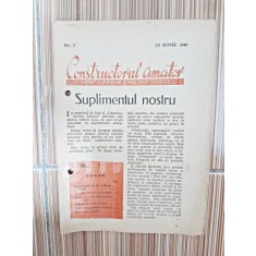 Constructorul amator, supliment lunar al revistei stiintelor nr.7/1948