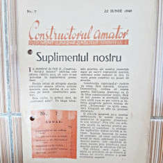 Constructorul amator, supliment lunar al revistei stiintelor nr.7/1948