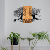 Decoratiune de perete lemn Reincarnare, Negru, 92 x 58 x 3cm, Enzo