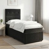 Cumpara ieftin Pat boxspring cu saltea cu headboard Negru 80 x 200 cm Catifea