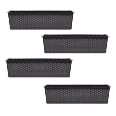 Set 4 jardiniere decorative, maro, 68.5x17.3x15 cm, Ratolla Case P foto