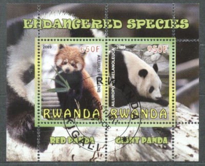Rwanda 2009 Animals, perf.sheetlet, used T.029 foto