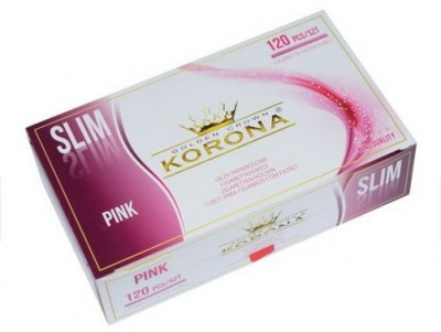 Tuburi Tigari Korona Slim Full Pink 120 bucati foto