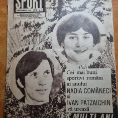 revista sport decembrie 1980-nadia comaneci,ivan patzaichin