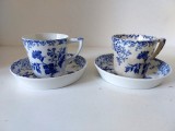 Set 2 cesti pt cafea, cu farfurioara, protelan CHELSEA PB &amp; S RD 2665, vintage