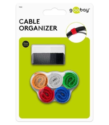 Set fasete panza de gestionare a cablurilor cu fixare carlig si bucla 170x20 mm Goobay foto