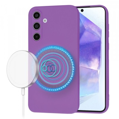Husa MagSafe pentru Samsung Galaxy A55 5G A556, Techsuit, SoftFlex, Mov foto