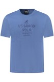 U.S. Grand POLO Tricou barbati cu imprimeu din bumbac, regular fit, albastru