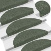 VidaXL Covorașe autoadezive pentru scări, 15 buc., 56x17x3 cm, semirotunde, verzi 322358