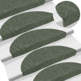 vidaXL Covorașe scări autoadezive 15 buc. verde 56x17x3 cm stil punch