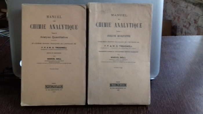 MANUEL DE CHIMIE ANALYTIQUE - MARCEL BOLL 2 VOLUME (MANUAL DE CHIMIE ANALITICA)