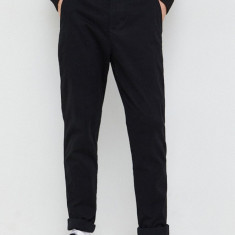 Hollister Co. pantaloni barbati, culoarea negru, mulata