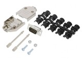 Conector D-Sub 9 PIN Tată Drept cu Terminal Șurub Gold Flash pe Cablu
