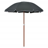 Umbrelă de soare cu st&acirc;lp din oțel, antracit, 180 cm