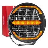 Proiector auto LED de drum cu functie lumini de pozitie 112W 12V 24V AMiO, 6500 lm, 6000 K, IP68, 228x245x83 mm, pentru vehicule off-road, camioane,