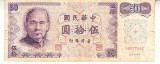 M1 - Bancnota foarte veche - Taiwan - 50 yuan