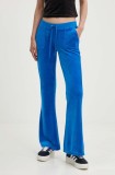 Juicy Couture pantaloni de trening din velur CAISA LOW RISE PANT neted, JCSEBJ008