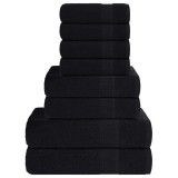 Set prosoape 8 buc Negru 360 g/m&sup2; 100% bumbac
