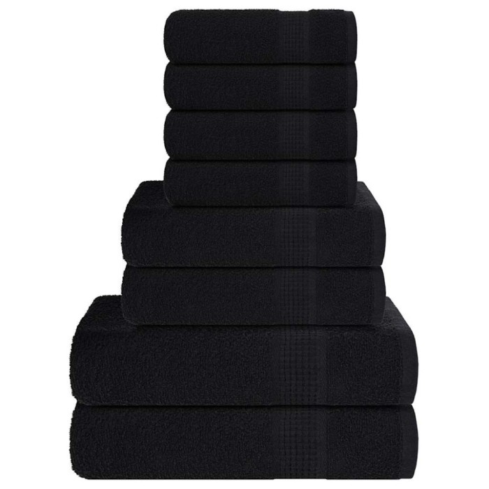 Set prosoape 8 buc Negru 360 g/m&sup2; 100% bumbac