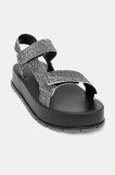 Melissa sandale FLOWING PLATFORM DENIM femei, culoarea negru, cu platforma, M 36132