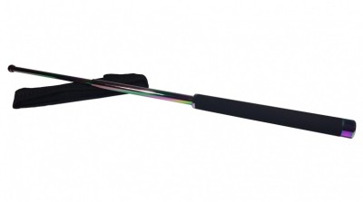 Baston telescopic, otel inoxidabil, 3 segmente, 65 cm, rainbow foto