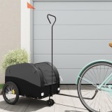 VidaXL Remorcă pentru biciclete, negru, 30 kg, fier