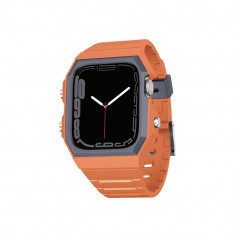 Husa si Curea Compatibile cu Apple Watch 4 / 5 / 6 / SE / SE 2 / 7 / 8 / 9 (44mm/45mm) Lito Sport RuggedArmor (LS005) Orange