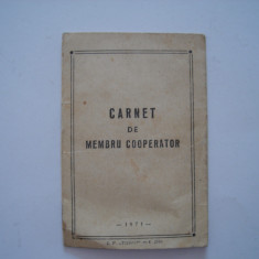 Carnet de membru cooperator, 1971