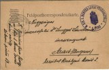 CP1761N Feldkorrespondezkarte, carte poștală, ștampilă Magyar kir&aacute;lyi I honv&eacute;d lovas t&uuml;z&eacute;r oszt&aacute;ly, T&aacute;bori postahivatal 13, circulată Arad, 1916