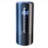 Compresor auto portabil SpectrumPoint&reg;, baterie 4500 mAh, lanterna, afisaj led, oprire automata, 25L/min, USB, 0.65 Kg, negru