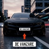 Placuta de inmatriculare "CUSTOM TEXT", dimensiune 52 x 11 cm, culoare alba, material PVC, 33 de caractere incluse