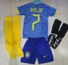 Echipament Fotbal Copii Brazilia Neymar Vinicius 5-14 Ani: Tricou, Short, Jambiere