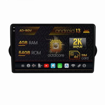 Navigatie Fiat Tipo (2015-2021), Android 13, V-Octacore 4GB RAM + 64GB ROM, 9.5 Inch - AD-BGV9004+AD-BGRKIT360 foto