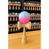 Cumpara ieftin Kendama din lemn, 18cm, bila multicolora, vopsea cauciucata mata - DKEND3003