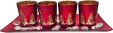 Suport pentru lumanari Craciun MagicHome, rosu, pe tava, 28x14x6,5 cm