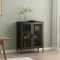 Comoda, en.casa, PXSL-0163 Falkoping, 101,5 x 80 x 40 cm, otel, metal, negru, cu 2 usi si 2 rafturi HausGarden Leisure