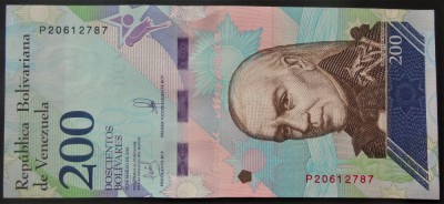 BANCNOTA EXOTICA 200 BOLIVARES - VENEZUELA, anul 2018 *cod 207 = UNC foto