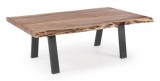 Masuta cafea blat lemn natur picioare fier negru Aron 115 x 65 cm x 40 h
