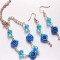 Set albastru si albastru deschis, set cu margele sticla murano 43294