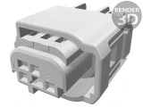 Conector automotive MQS mamă 3 pini crimpat pe cablu