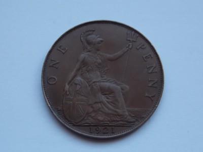 ONE PENNY 1921 GBR-XF foto