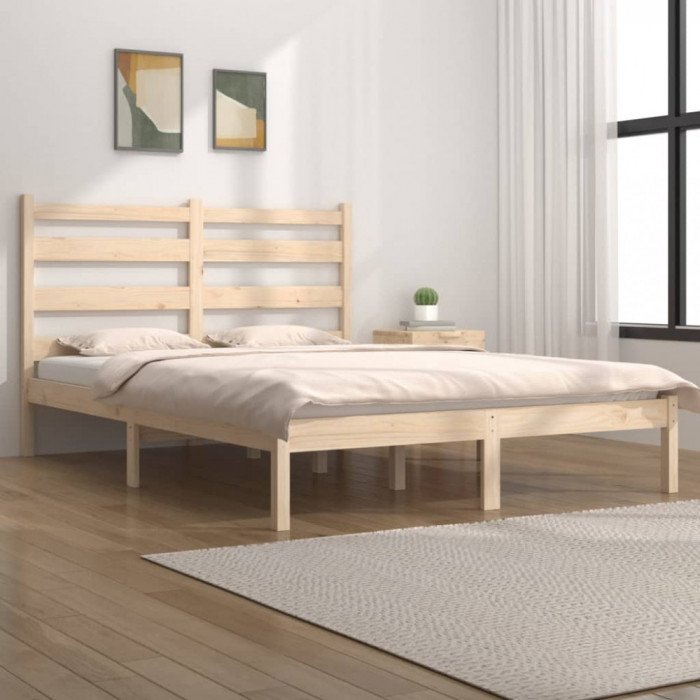 Cadru de pat, 140x190 cm, lemn masiv de pin GartenMobel Dekor