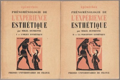 Phenomenologie de l&amp;#039;experience esthetique 2 volume / Mikel Dufrenne foto