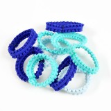 Set 10 elastice de par in nuante de albastru