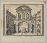 Johannes de Ram &quot;Temple Barr&quot; gravura veche 1707, Peisaje, Cerneala, Altul