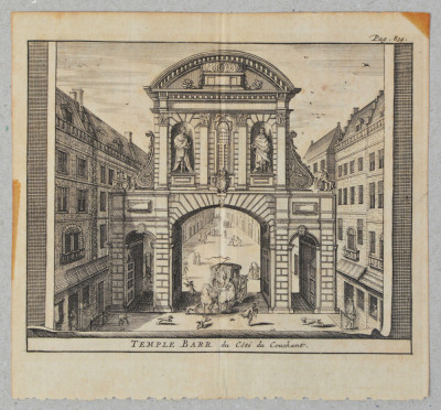 Johannes de Ram &amp;quot;Temple Barr&amp;quot; gravura veche 1707 foto