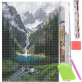 Set de broderie cu diamante 5D, 30x40cm, model Cascada Household NewTrend