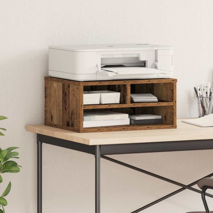 vidaXL Suport pentru imprimantă Lemn vechi 49 x 40 x 22.5 cm