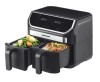Friteuza dubla cu aer cald Heinner Double Master HAF-KDB1700BK, 8.5L, 1700W, doua cosuri detasabile antiaderente, tehnologie de circulare rapida a